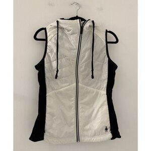 Smartwool Women's Double Propulsion Hooded Vest In Black and White Size Small